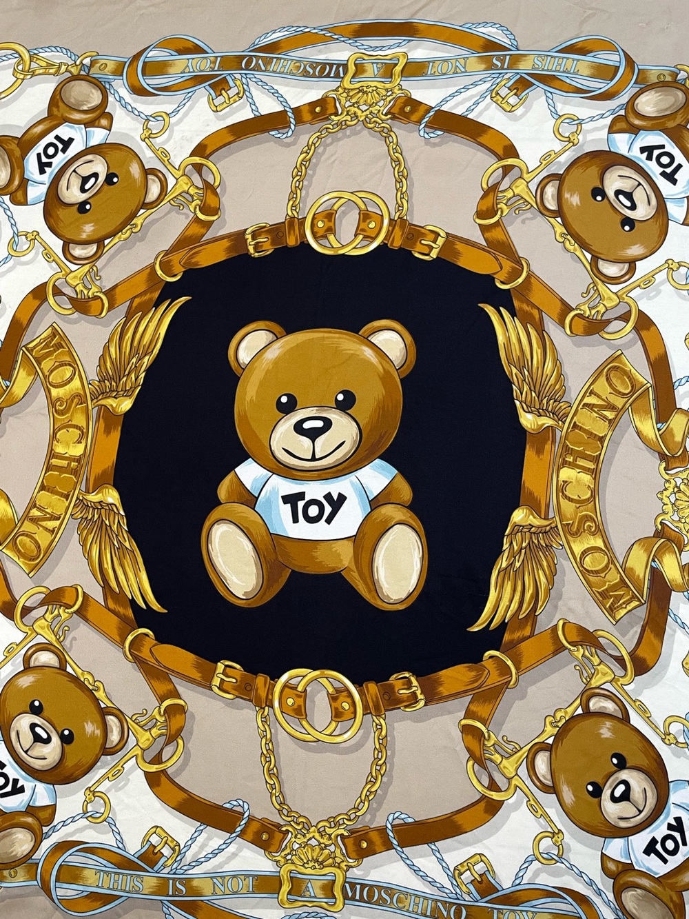 Moschino Silk Bear Scarf 34 x 33